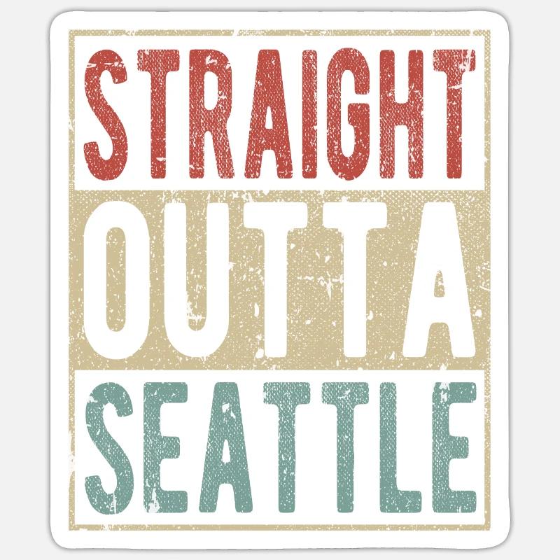 Direkt aus Seattle - Sticker Größe S (10 x 10 cm) - Mattweiß