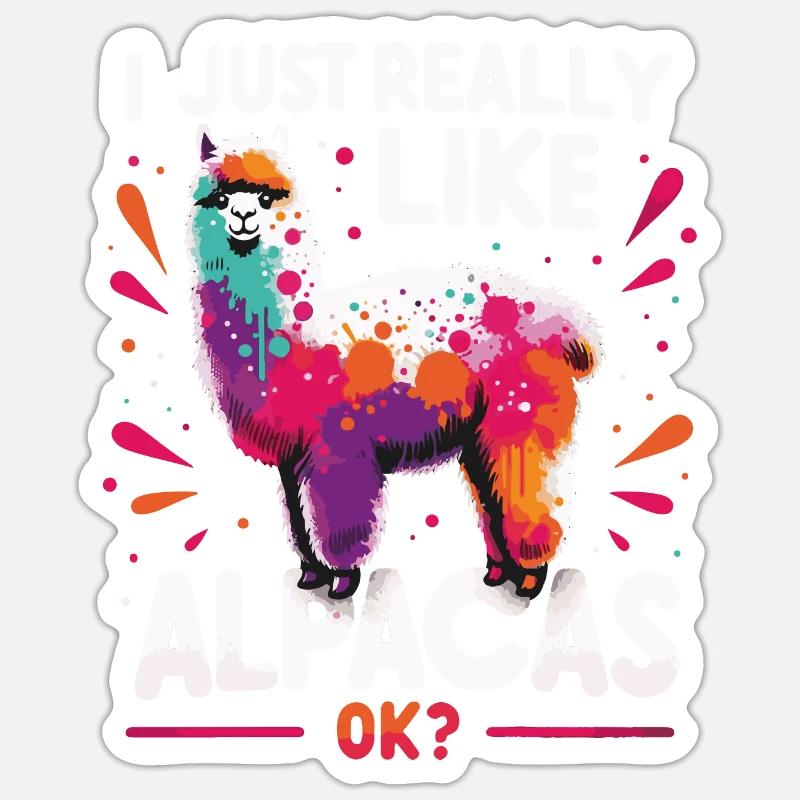 Lama d’alpaga - Sticker taille S (10 x 10 cm) - blanc mat