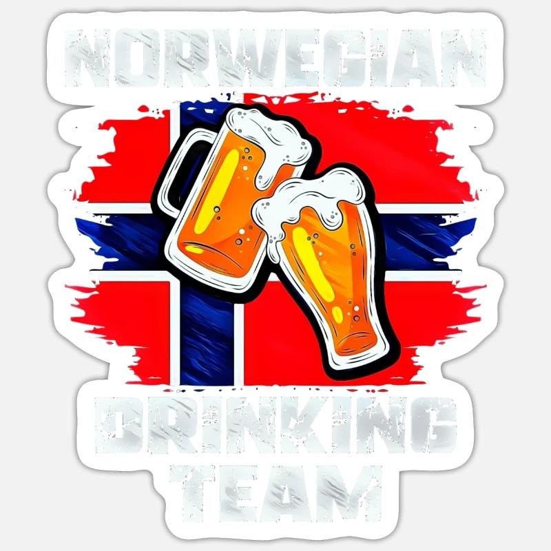 Norway Drinking Team - Sticker size S (10 x 10 cm) - white matte