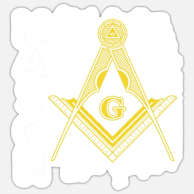 Masonic Freemasonry Fraternal - Sticker Größe S (10 x 10 cm) - Mattweiß