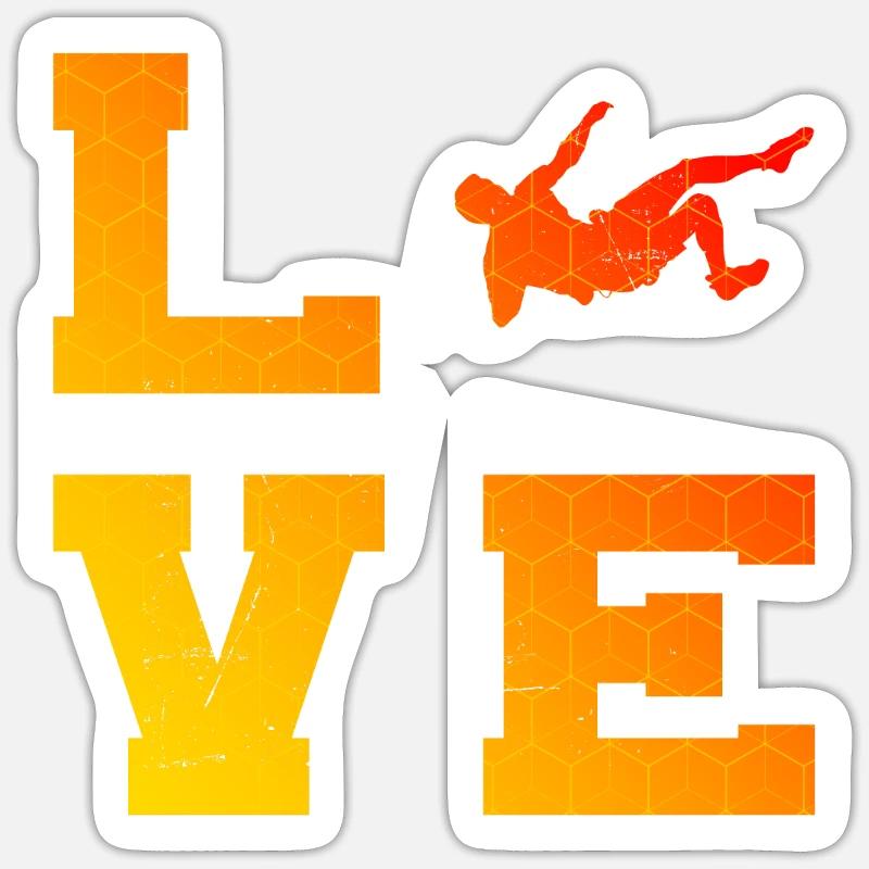 Bouldering Climber Bouldering Men - Sticker size S (10 x 10 cm) - white matte
