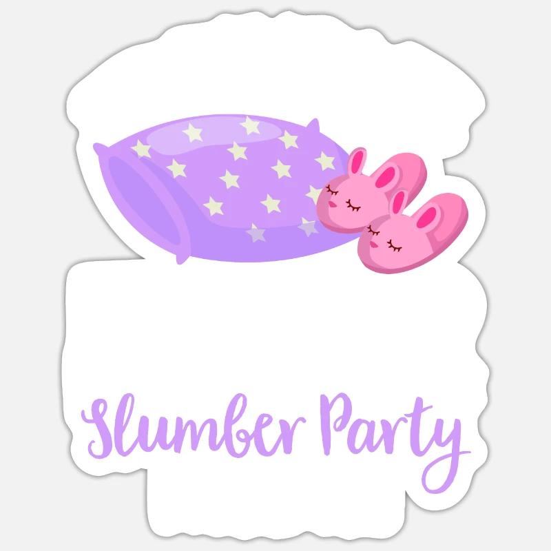 Soirée pyjama pyjama soirée pyjama - Sticker taille S (10 x 10 cm) - blanc mat