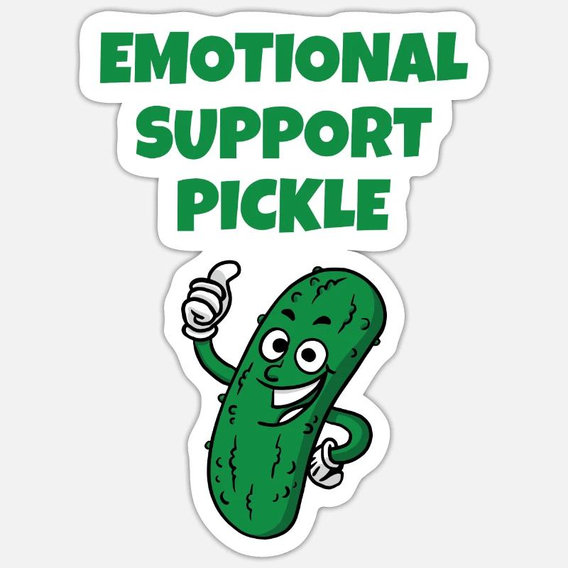 Emotional Support Pickle Supportive Extrovert Sticker size S (10 x 10 cm)