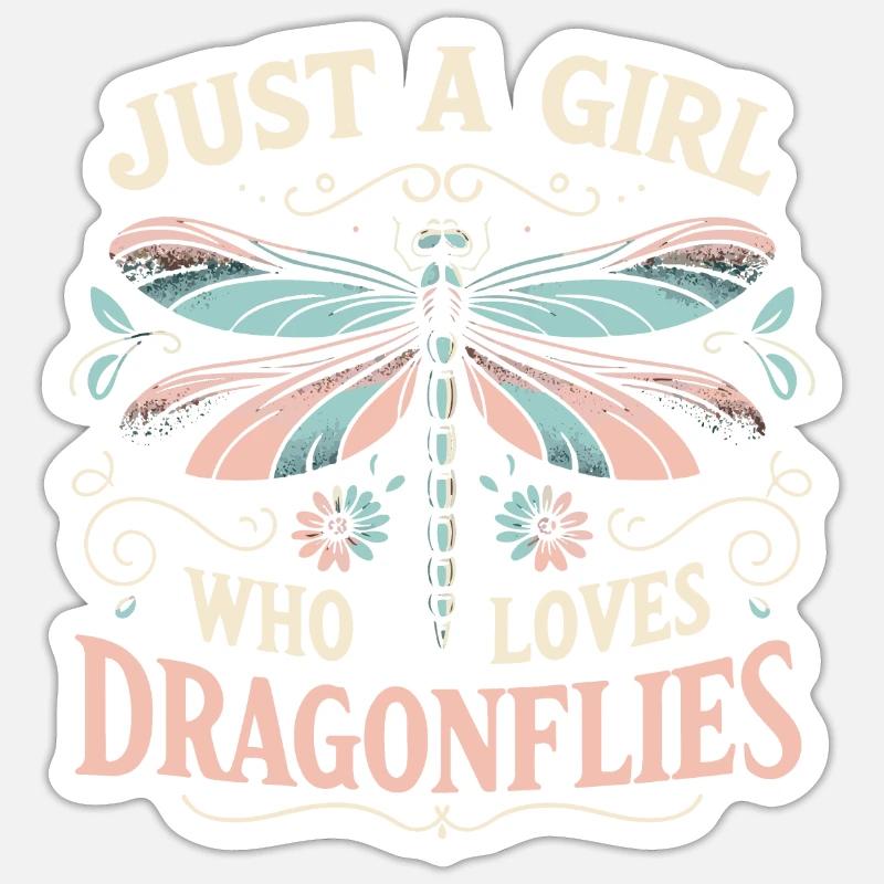 libellule libellules insectes nature - Sticker taille S (10 x 10 cm) - blanc mat