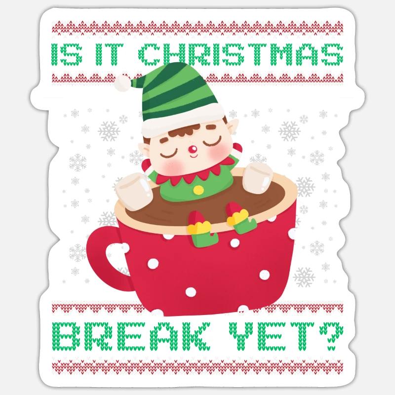 C’est déjà les vacances de Noël ? Professeur de diablotin de cacao - Sticker taille S (10 x 10 cm) - blanc mat