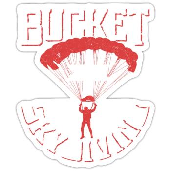 Bucket List Skydiving Skydiver Parachute - Sticker Größe S (10 x 10 cm) - Mattweiß - Vorne