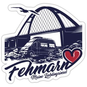 FEHMARN LIEBLINGSINSEL - Sticker Größe S (10 x 10 cm) - Mattweiß - Vorne