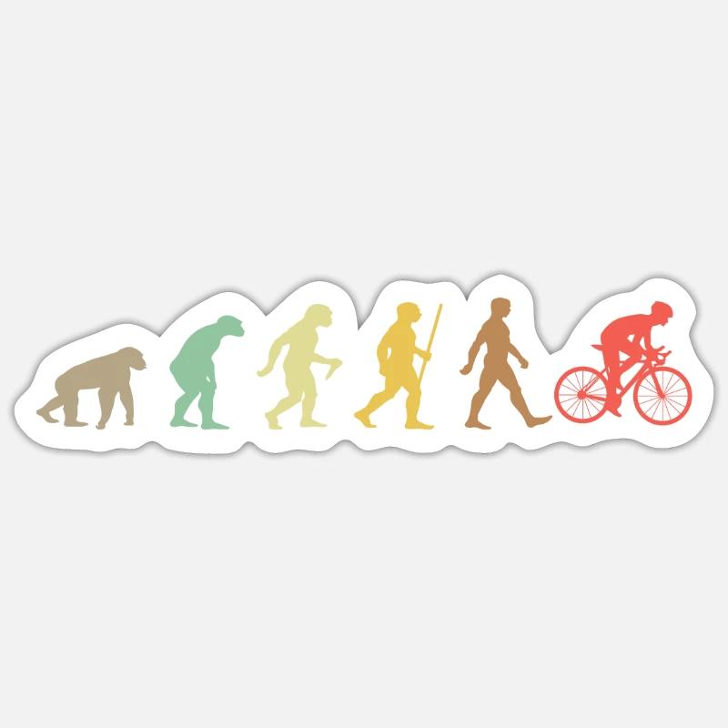 Bike Retro Cycling Evolution Bicycle Sticker size S (10 x 10 cm)
