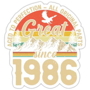1986 - A legendary year - Sticker size S (10 x 10 cm) - white matte - Front