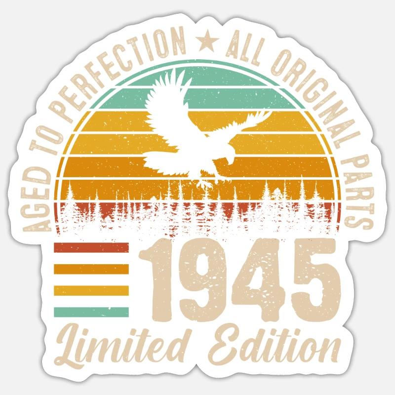 1945 - Ein legendäres Jahr - Sticker Größe S (10 x 10 cm) - Mattweiß