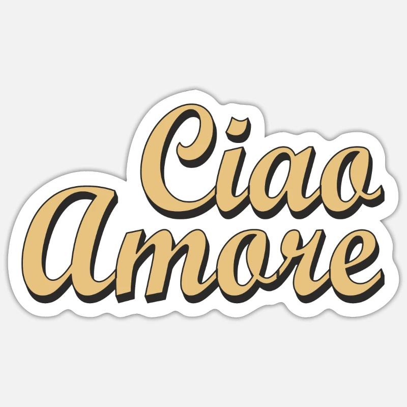 Ciao Amore - Sticker taille S (10 x 10 cm) - blanc mat