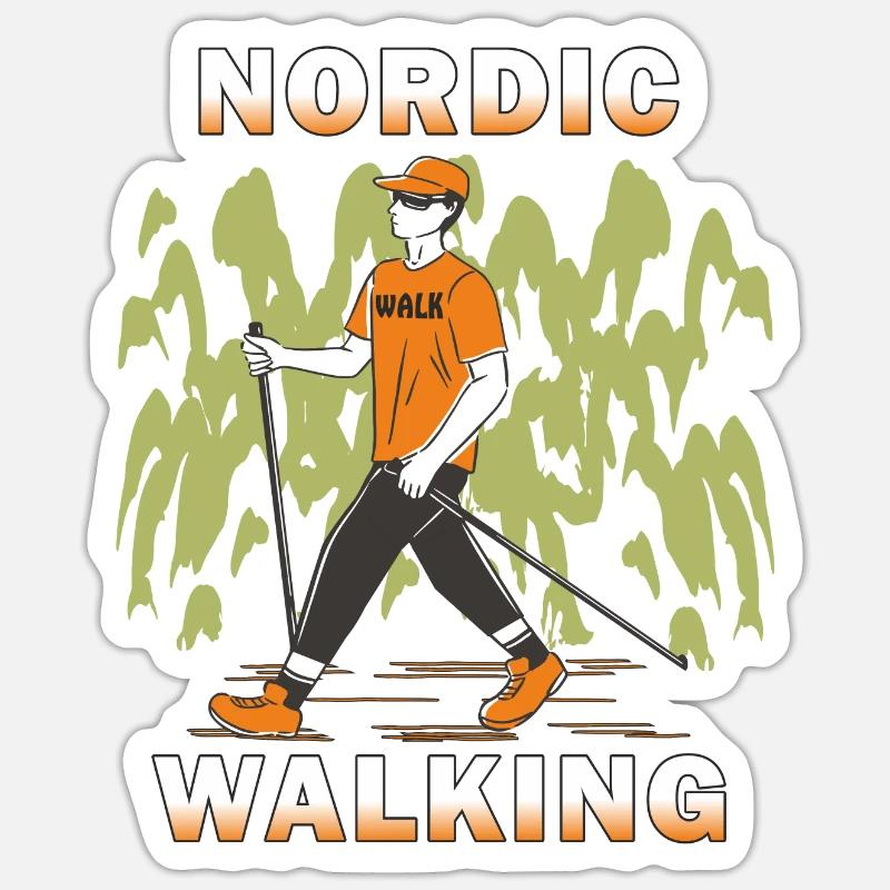 NORDIC WALKING Sticker Größe S (10 x 10 cm)