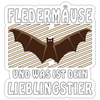 FLEDERMÄUSE WAS IST DEIN LIEBLINGSTIER - Sticker Größe S (10 x 10 cm) - Mattweiß - Vorne