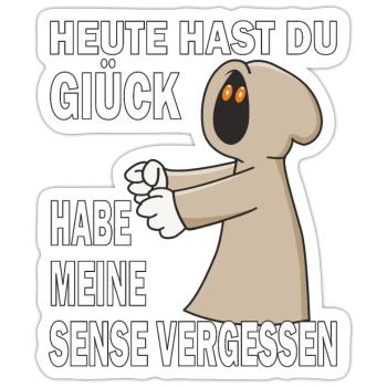 SENSENMANN SENSE VERGESSEN - Sticker Größe S (10 x 10 cm) - Mattweiß - Vorne