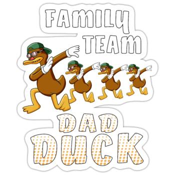 FAMILLE ÉQUIPE PAPA CANARD - Sticker taille S (10 x 10 cm) - blanc mat - Devant