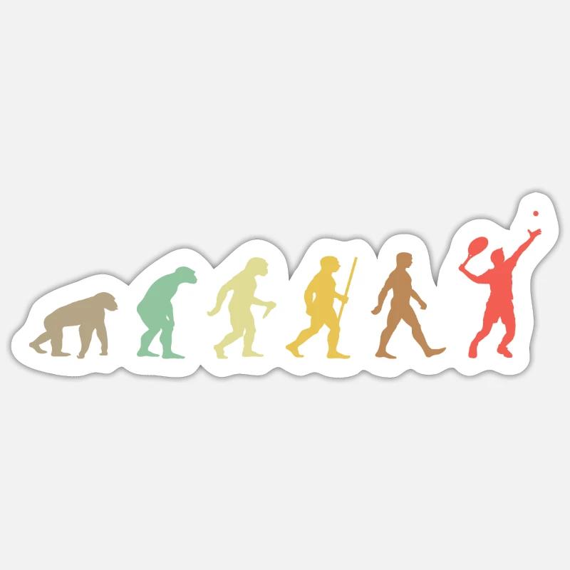 Vintage Tennis RetroTennis Player Evolution Sticker size S (10 x 10 cm)
