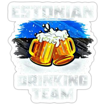 Équipe de beuverie d’Estonie - Sticker taille S (10 x 10 cm) - blanc mat - Devant