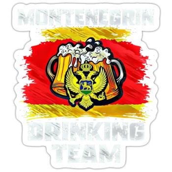 Équipe de beuverie du Monténégro - Sticker taille S (10 x 10 cm) - blanc mat - Devant