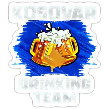 Équipe de beuverie du Kosovo - Sticker taille S (10 x 10 cm) - blanc mat - Devant