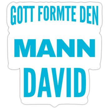 David Name Design - Sticker Größe S (10 x 10 cm) - Mattweiß - Vorne