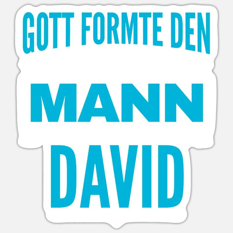 David Name Design - Sticker Größe S (10 x 10 cm) - Mattweiß