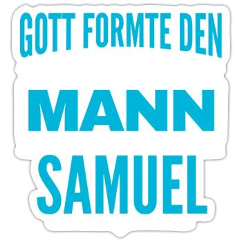 Samuel Name Design - Sticker Größe S (10 x 10 cm) - Mattweiß - Vorne