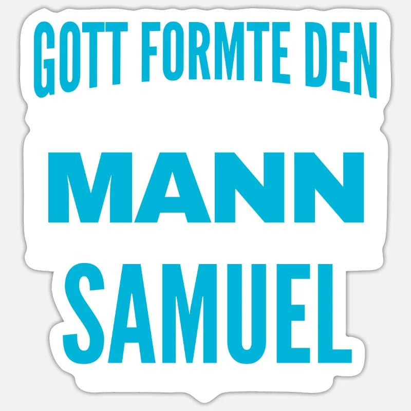 Samuel Name Design - Sticker Größe S (10 x 10 cm) - Mattweiß