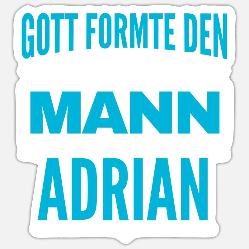 Adrian Name Design - Sticker Größe S (10 x 10 cm) - Mattweiß