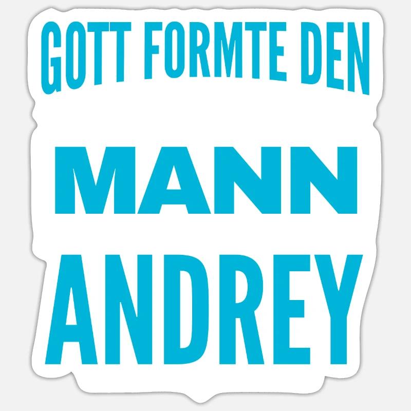 Andrey Name Design - Sticker Größe S (10 x 10 cm) - Mattweiß
