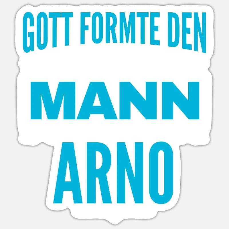 Arno Name Design - Sticker Größe S (10 x 10 cm) - Mattweiß