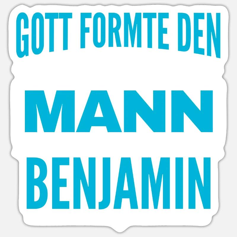 Benjamin Name Design - Sticker Größe S (10 x 10 cm) - Mattweiß
