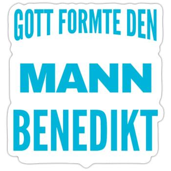 Benedikt Name Design - Sticker Größe S (10 x 10 cm) - Mattweiß - Vorne