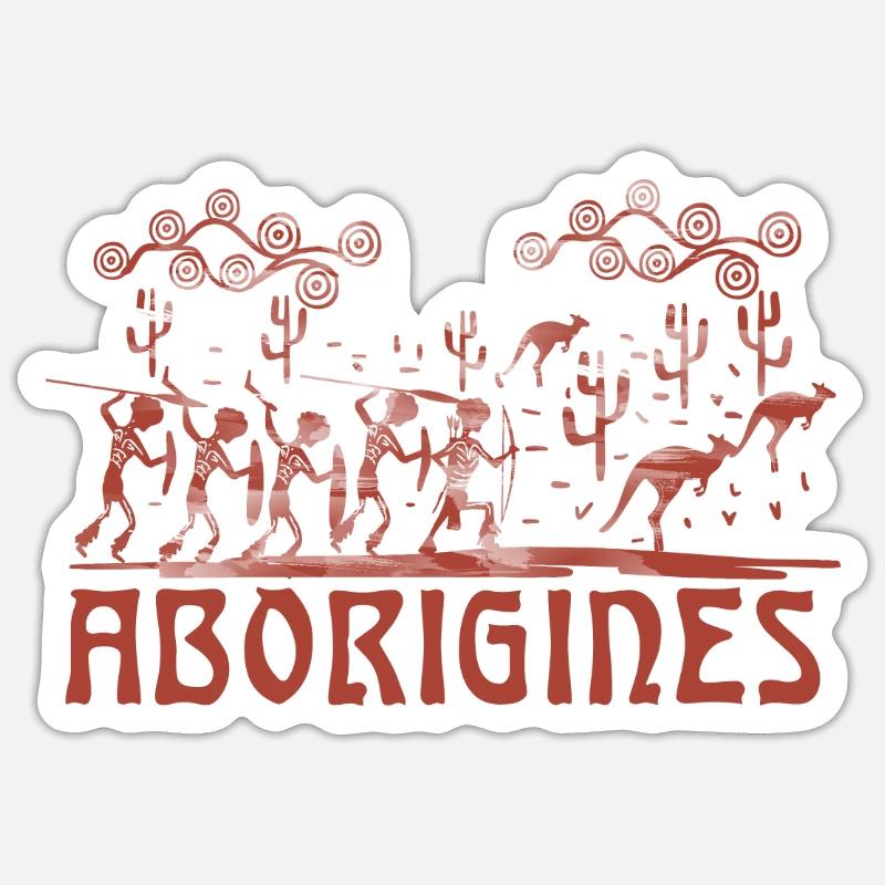 Aborigène - Sticker taille S (10 x 10 cm) - blanc mat