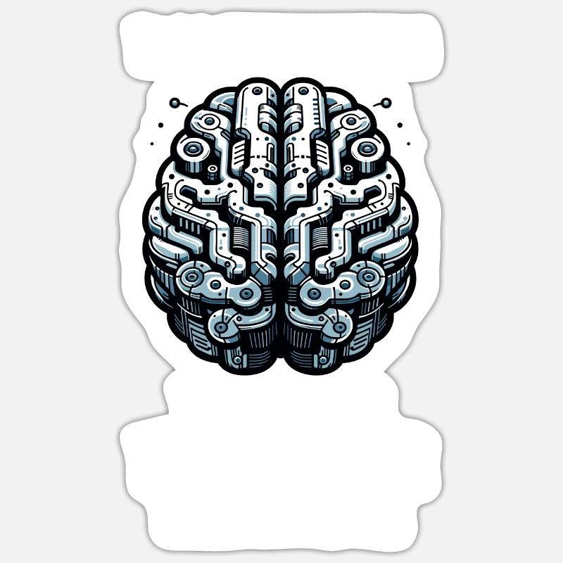 Künstliche Intelligenz, Maschinelles Lernen, Daten - Sticker Größe S (10 x 10 cm) - Mattweiß