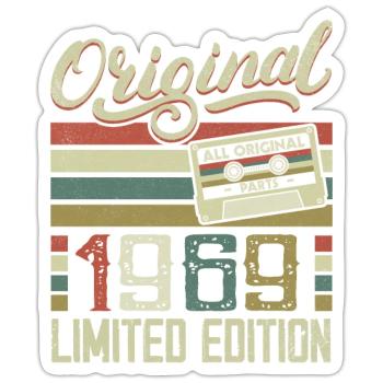 Vintage 1969 Retro Birthday Gift 1969 - Sticker size S (10 x 10 cm) - white matte - Front