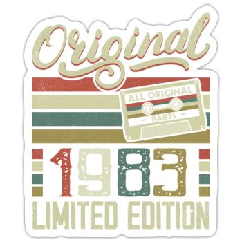 Jahrgang 1983 Retro Geburtstagsgeschenk 1983 - Sticker Größe S (10 x 10 cm) - Mattweiß - Vorne