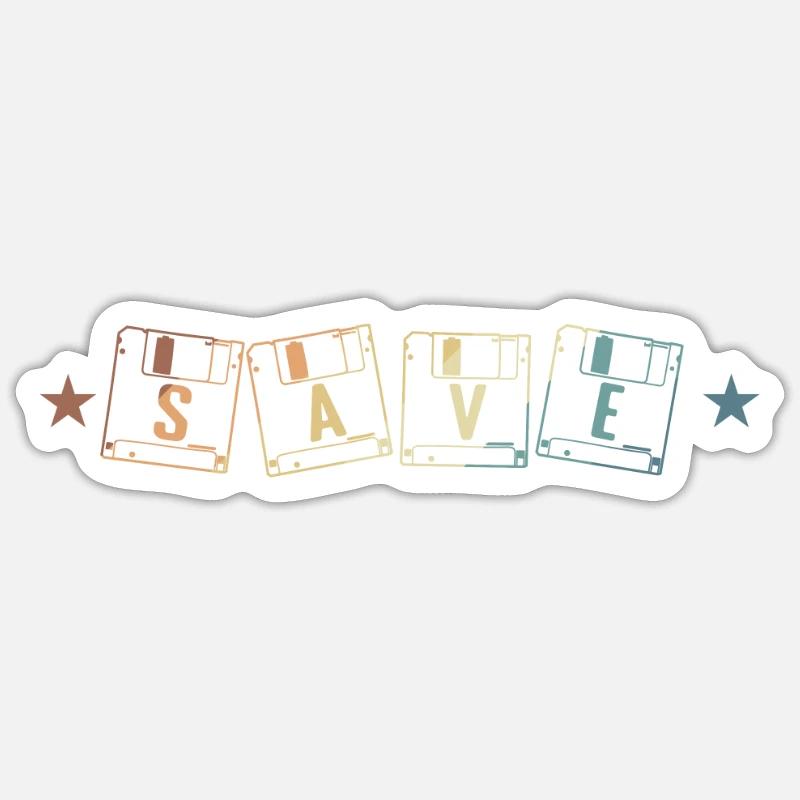 Save Disk Retro Storage Module Disk Sticker size S (10 x 10 cm)