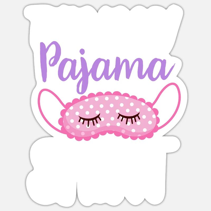 Soirée pyjama pyjama soirée pyjama - Sticker taille S (10 x 10 cm) - blanc mat