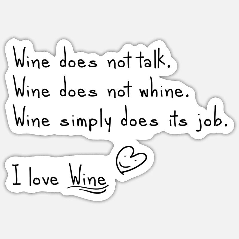 Ich liebe Wein - Sticker Größe S (10 x 10 cm) - Mattweiß