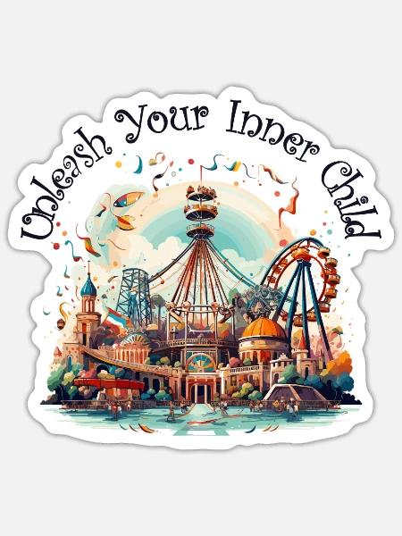 Freizeitpark Jahrmarkt Rummelplatz Dorffest - Sticker Größe S (10 x 10 cm) - Mattweiß