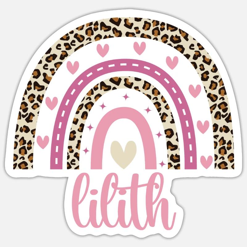 Lilith Regenbogen Name Geburtstag Lilith - Sticker Größe S (10 x 10 cm) - Mattweiß