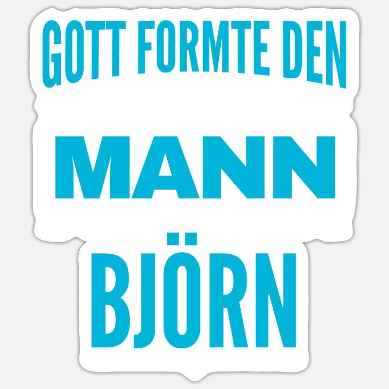 Björn Name Design - Sticker Größe S (10 x 10 cm) - Mattweiß