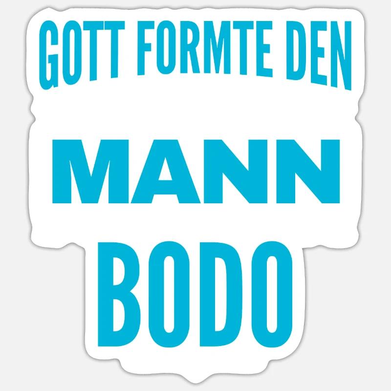 Bodo Name Design - Sticker Größe S (10 x 10 cm) - Mattweiß
