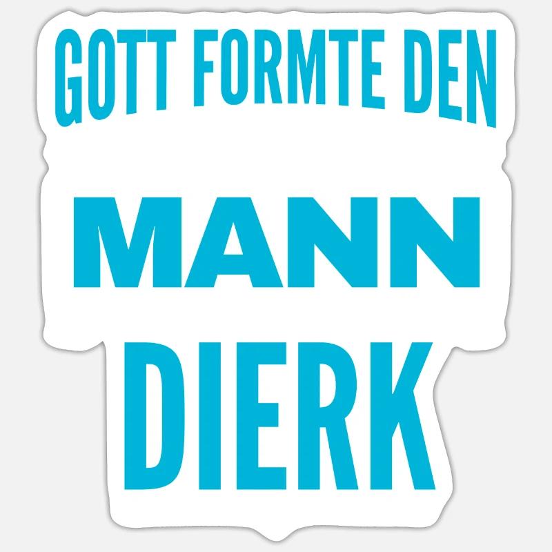 Dierk Name Design - Sticker Größe S (10 x 10 cm) - Mattweiß