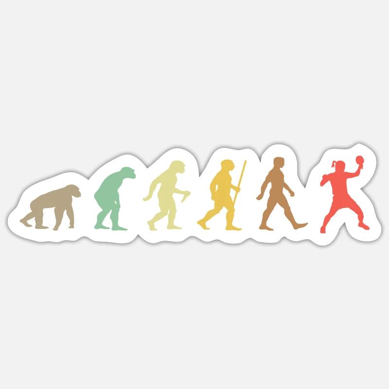 Vintage Table Tennis Retro Ping Pong Evolution Sticker size S (10 x 10 cm)