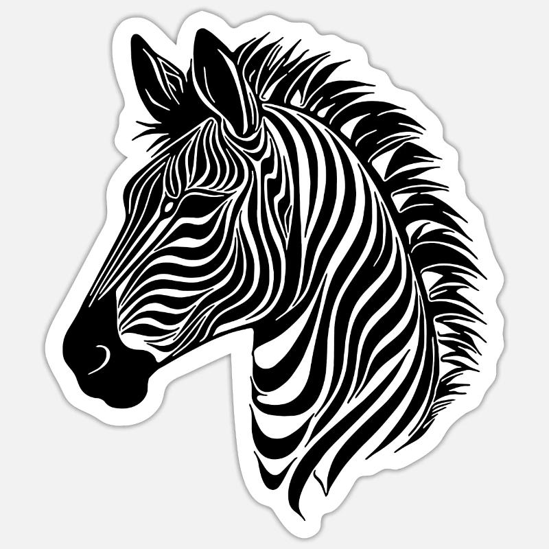 Zebra Elegant with Safari Stripe Pattern Sticker size S (10 x 10 cm)