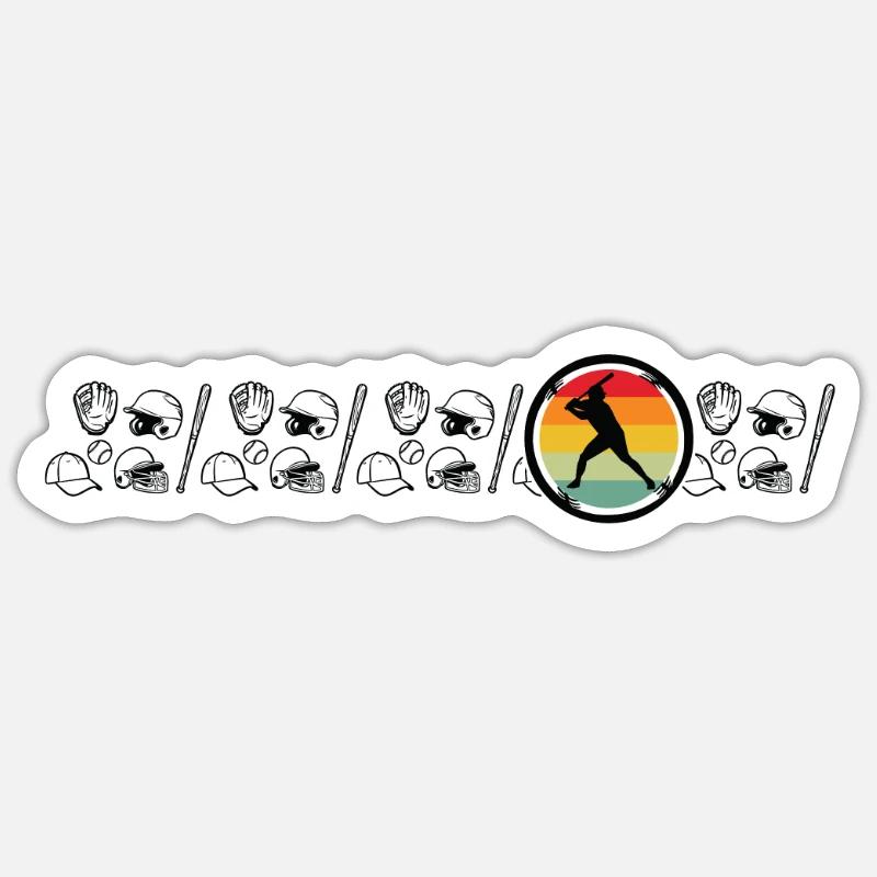 Baseball Pitcher Softball Catcher Baseball - Sticker Größe S (10 x 10 cm) - Mattweiß