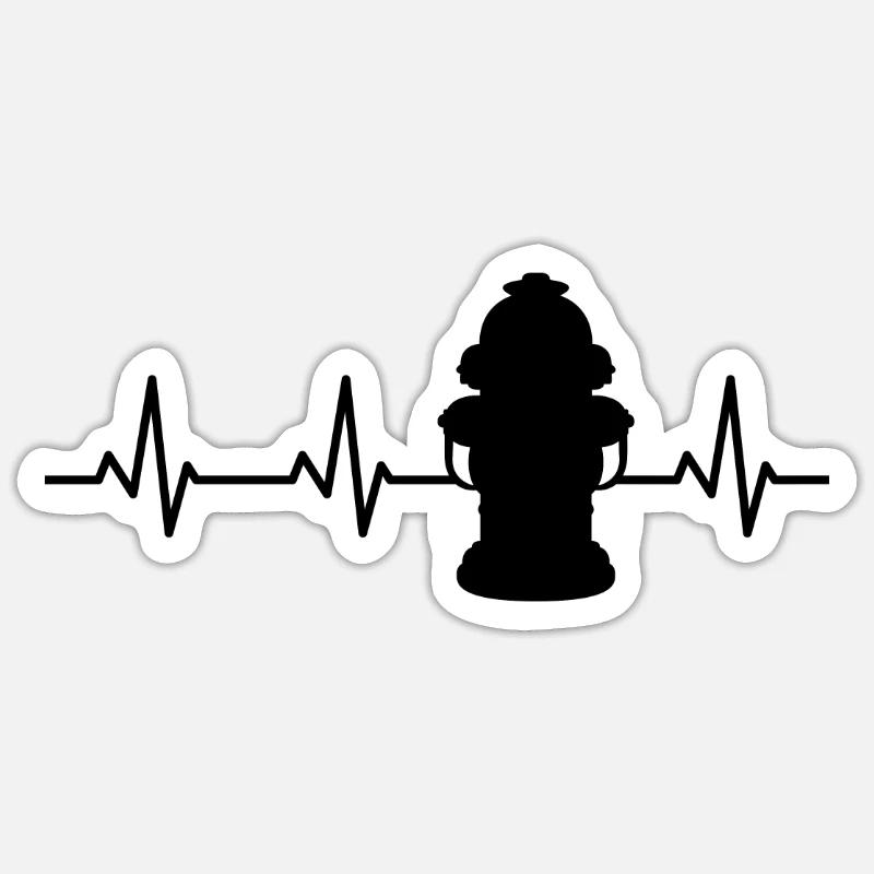 Fire hydrant pulse rate Sticker size S (10 x 10 cm)