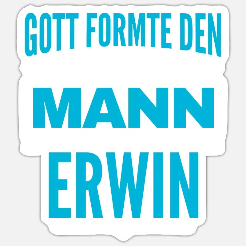 Erwin Name Design Sticker Größe S (10 x 10 cm)