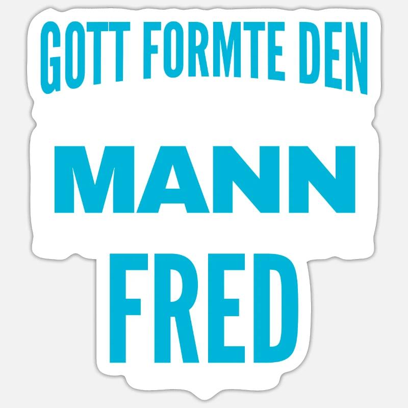 Fred Name Design - Sticker Größe S (10 x 10 cm) - Mattweiß